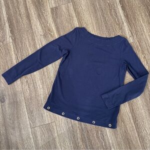 Lilly Pulitzer Navy Long Sleeve with Gold Grommet Detail, Medium